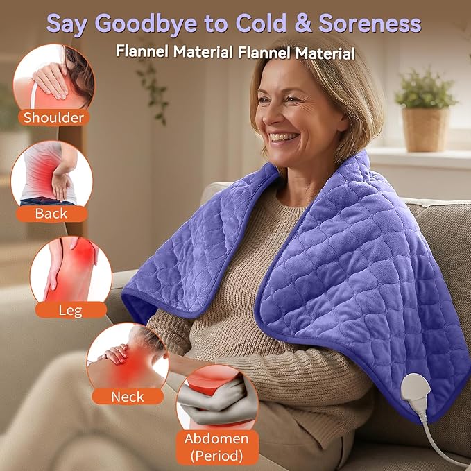 King Size Heating Pad for Back Pain 32"x24" Extra Large Electric Heating Pad - Image 3