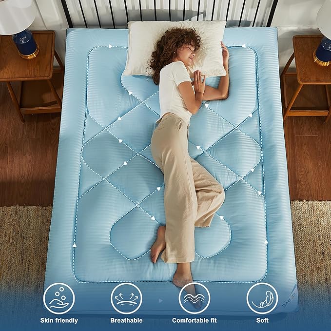 BEDLORE Queen Mattress Topper, Thick Pillow Top Pad - Image 6