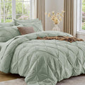 Sasttie King Size Comforter Set, 7-Piece Bed in a Bag, Pintuck Bedding Sets by SASTTIE