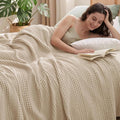 PHF Cooling Waffle Blanket Twin Size, Lightweight 60% Rayon from Bamboo & 40% by PHF