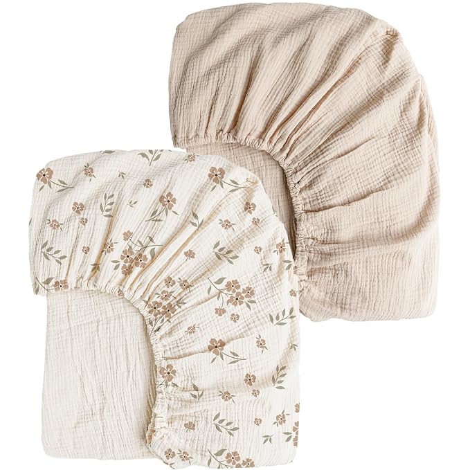 Konssy Muslin Crib Sheets for Girl Boy by Konssy