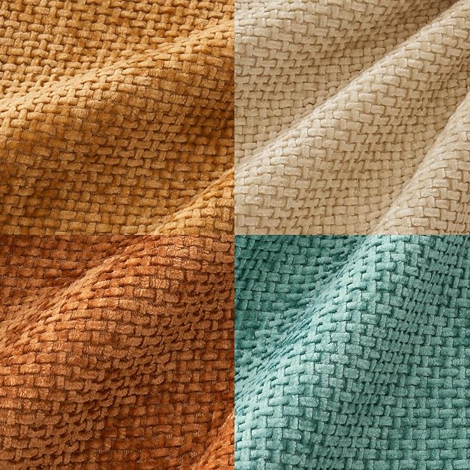 MIULEE Pack of 4 Orange/Teal Couch Throw Pillow Covers 18x18 Inch Yellow Green - Image 6