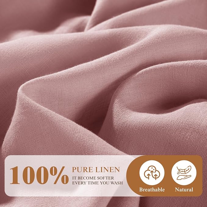 SONORO KATE 100% French Linen Fitted Sheet - Image 2