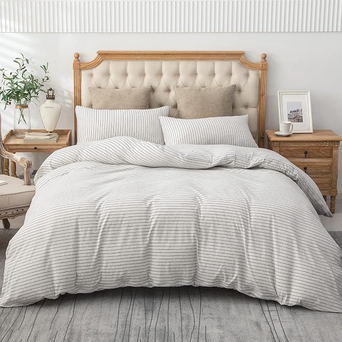 PURE ERA Jersey Knit Duvet Cover Set 100% T-Shirt Heather Cotton Super Soft - Image 7