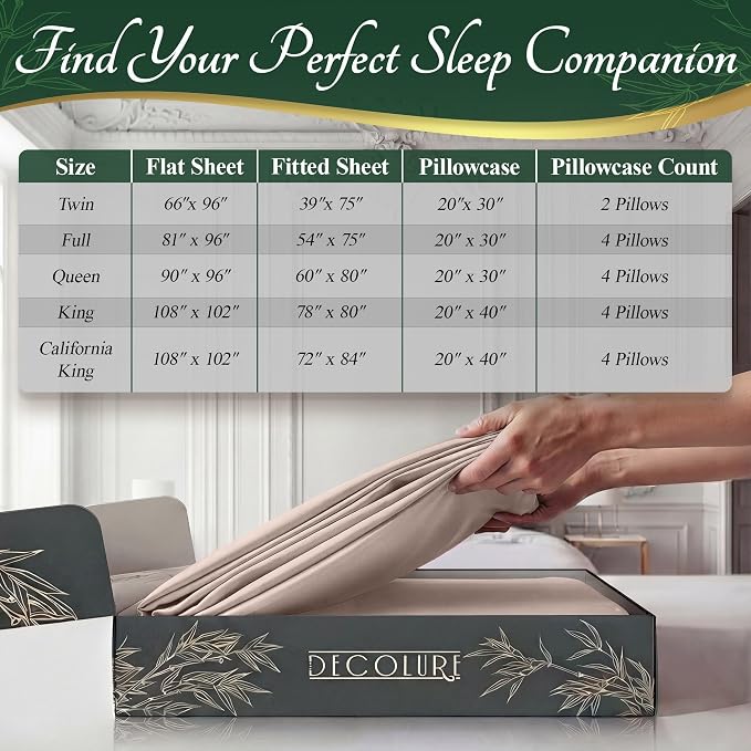 DECOLURE 100% Viscose Derived from Bamboo Sheets California King Size - Image 8