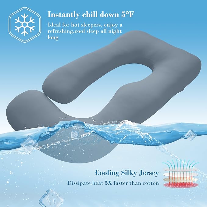Cute Castle Cooling Cover Pregnancy Pillows, Soft U-Shape Maternity Pillow - Image 7