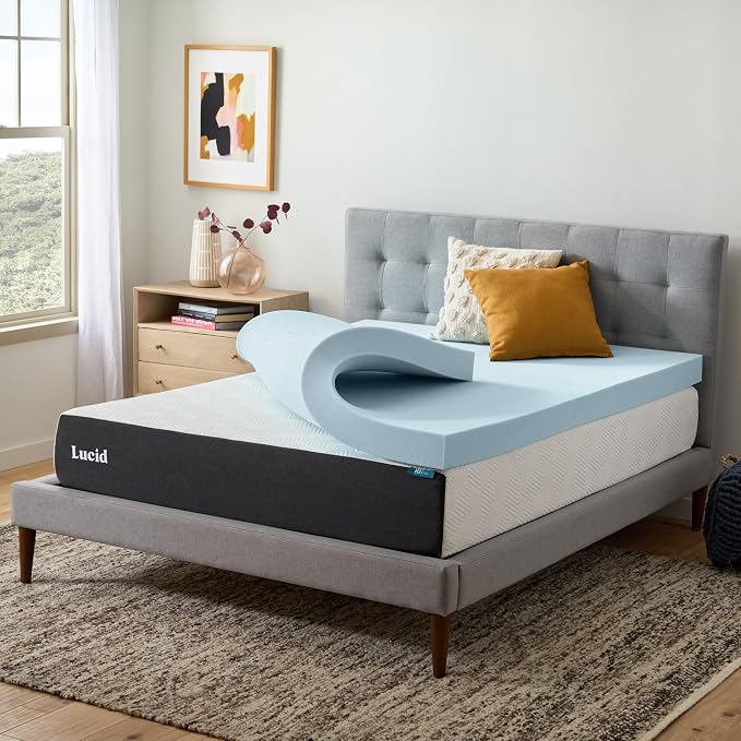 Lucid 4 Inch Memory Foam Mattress Topper, Twin XL Size – Cooling Gel Bed Topper - Image 7