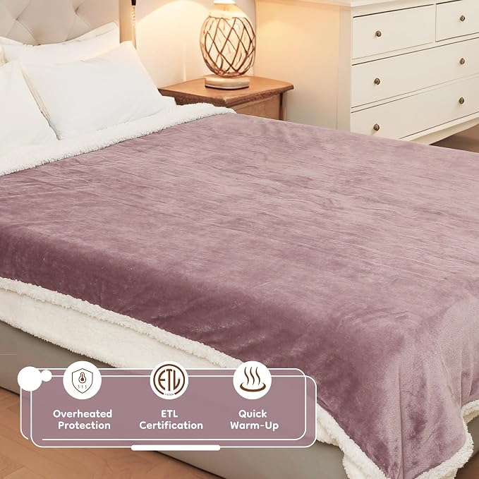 LaffyLo Electric Heated Blanket Twin Size 62 x 84, Fast Heating Blanket - Image 4