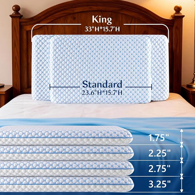 Stomach Sleeping Pillow for Stomach Sleeper, Flat Pillows for Sleeping Thin - Image 6