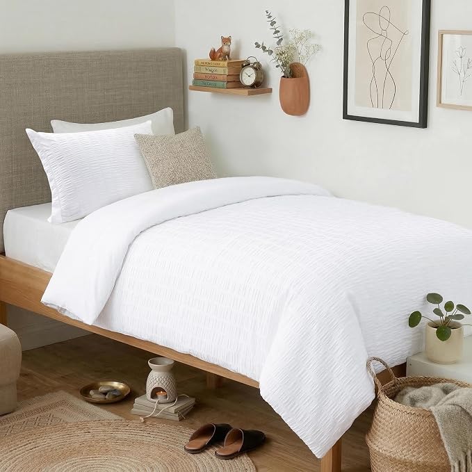 Cozyide White Twin Duvet Cover, 2 Pieces Bedding Duvet Covers, Soft Breathable by cozyide