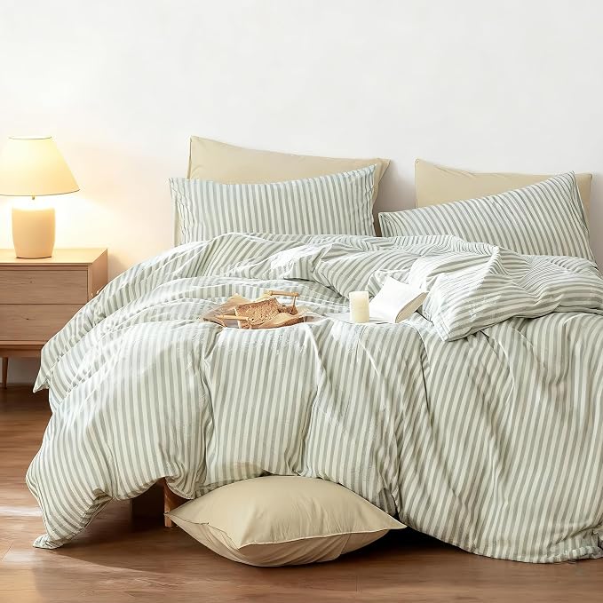 Nayoroom Striped Duvet Cover Queen Size by Nayoroom