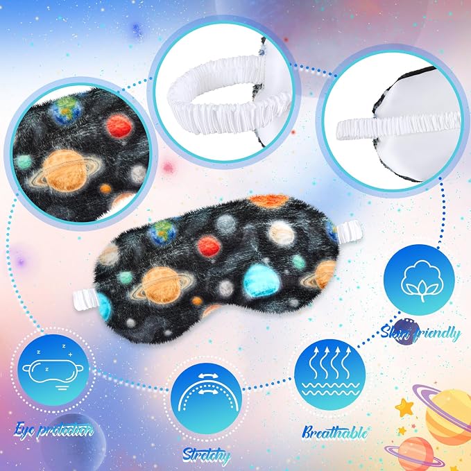 Cuffbow 6 Pack Plush Sleep Mask Set, Cute Plush Eye Masks - Image 3