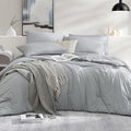 WRENSONGE Light Grey King Comforter Set, 7 Pieces Soft Microfiber King Size by WRENSONGE