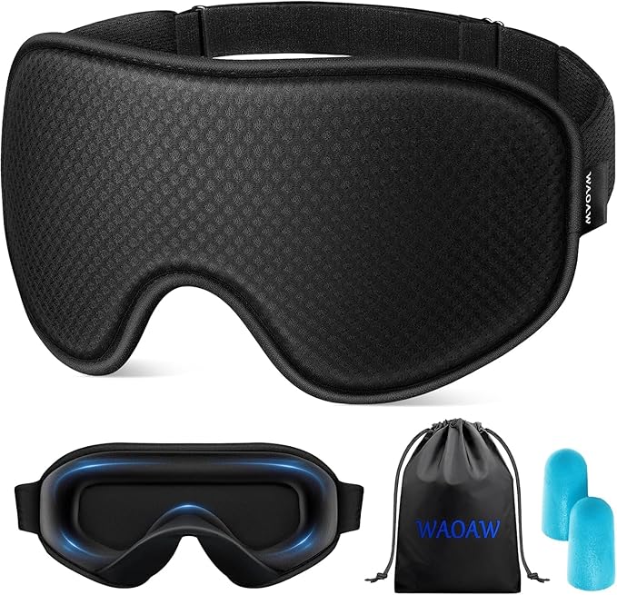 WAOAW Sleep Mask for Men Women: Blackout Eye Masks for Sleep by WAOAW