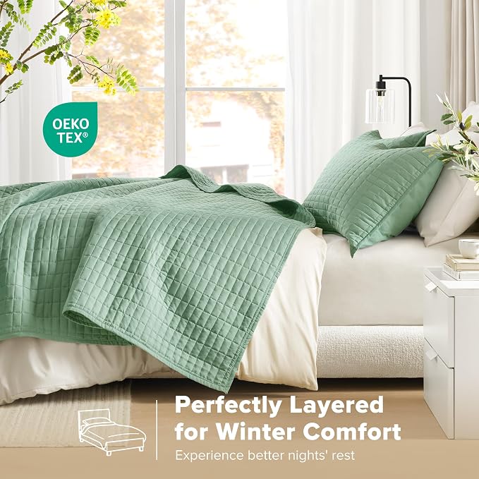 Comfort Spaces Kienna Quilt Set- Double Sided Stitching Design Summer Blanket - Image 3