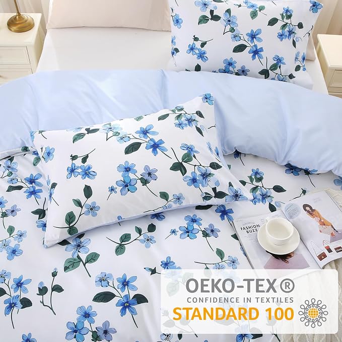 MUXHOMO Duvet Cover Queen Size, Reversible Vintage Floral Duvet Cover Set - Image 2