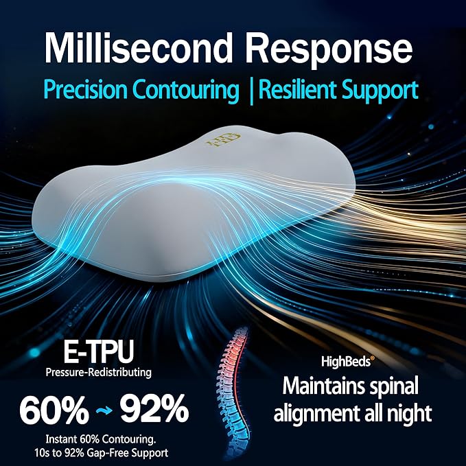 HighBeds Cervical Neck Pillow for Neck Pain Relief- Memory Foam Pillow for Side - Image 4