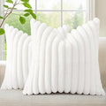 decorUhome Summer Cozy Faux Fur Throw Pillow Covers 20x20 Set of 2 Decorative by decorUhome