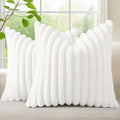 decorUhome Summer Cozy Faux Fur Throw Pillow Covers 24x24 Set of 2 Decorative by decorUhome