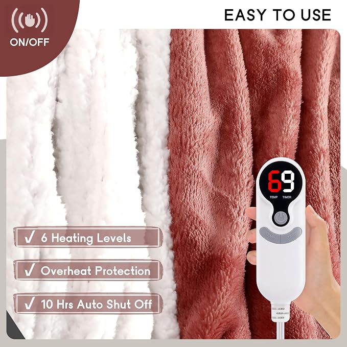 Heated Blanket Electric Blanket Full Size 72''x84'' - Image 7
