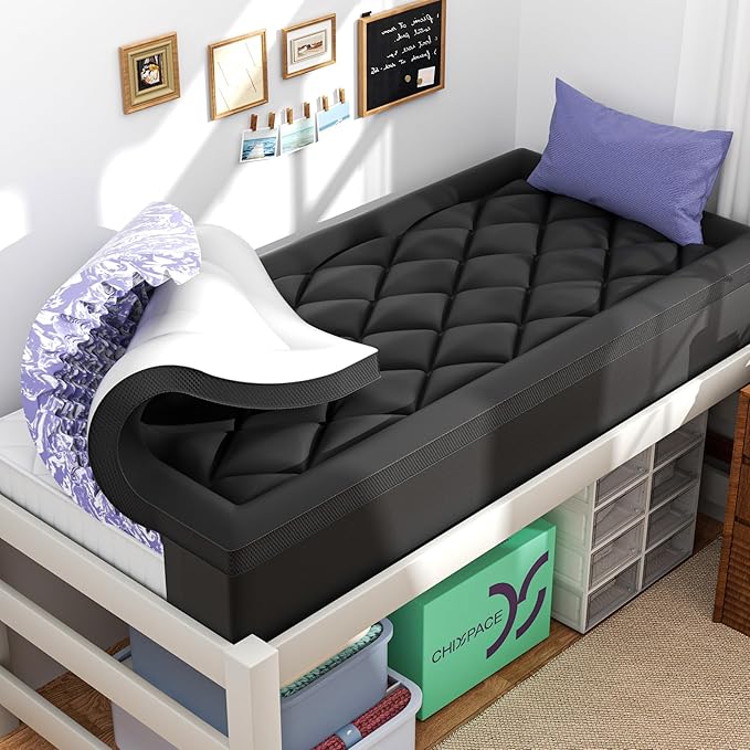 ChiXpace Dual Layer 4 Inch Memory Foam Mattress Topper Twin XL by ChiXpace