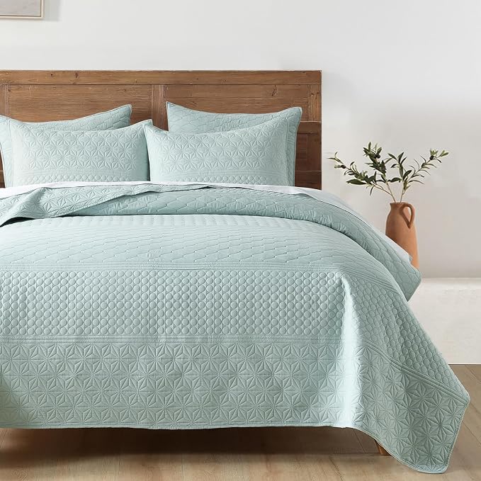 HORIMOTE HOME Sprout Green Queen Size Quilt Set by HORIMOTEHOME