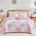 Joyreap 3 Pieces Floral Patchwork Quilt Set California King, 102x114 inches- by Joyreap