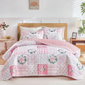 Joyreap 3 Pieces Floral Patchwork Quilt Set Queen, Soft n Cozy Microfiber Quilt by Joyreap