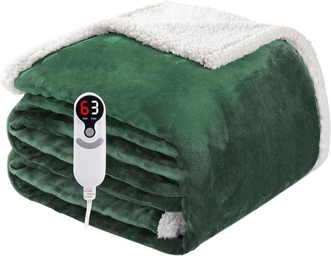 Electric Heated Blanket Full Size 72"x84", Soft Flannel by Soypipo