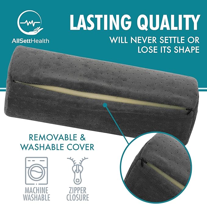 AllSett Health Round Cervical Roll Cylinder Bolster Pillow - Image 3