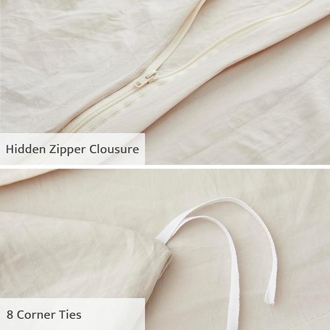 Oli Anderson Light Khaki Duvet Cover Queen Size - Image 5