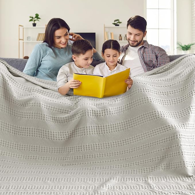 PHF Cooling Waffle Blanket California King Size, Lightweight 60% Rayon from - Image 3