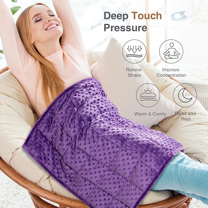 Alomidds Weighted Lap Blanket 7lbs, Cozy Luxury Breathable Weighted Blanket - Image 2