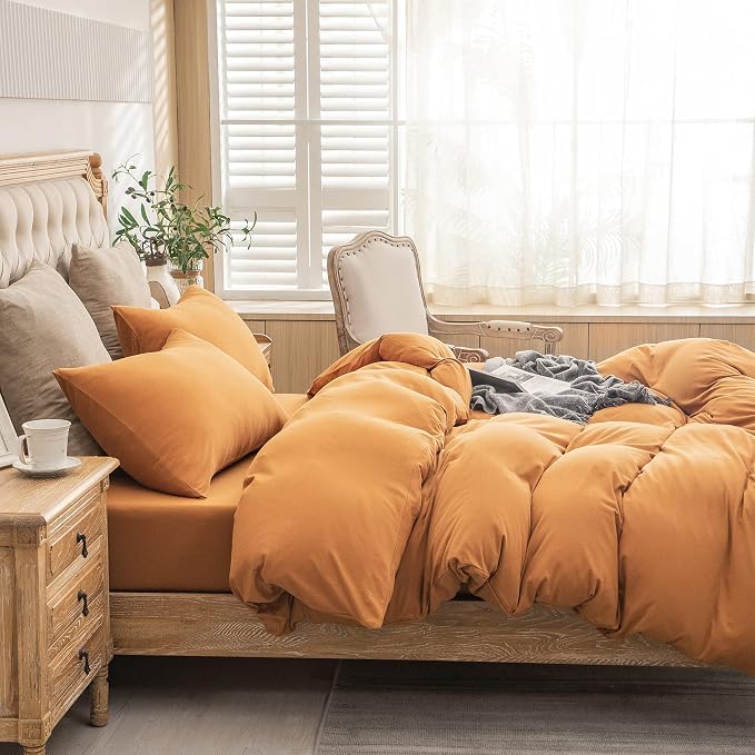 PURE ERA Jersey Knit Duvet Cover Set 100% T-Shirt Cotton Super Soft Comfy 3pc - Image 3