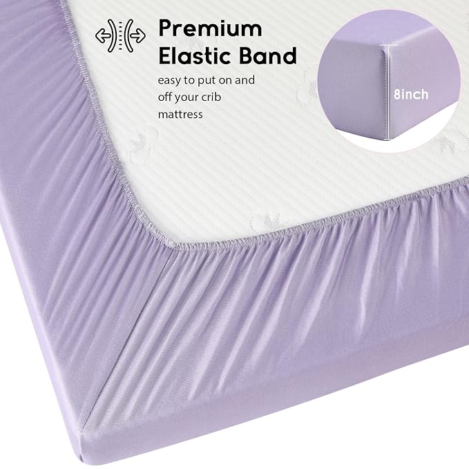 Yoofoss Baby Crib Sheets for Boys Girls, Fitted Crib Sheet 2 Pack for Standard - Image 3