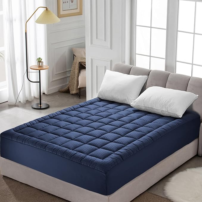 HYLEORY California King Mattress Pad Quilted Fitted Mattress Protector Cooling - Image 7