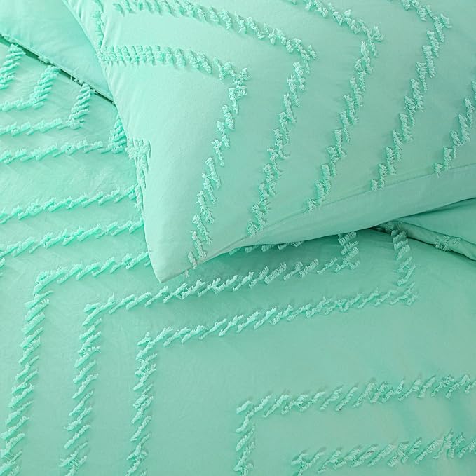 Andency Mint Green Comforter Set Full Size, Boho Soft Warm Tufted Neutral - Image 7