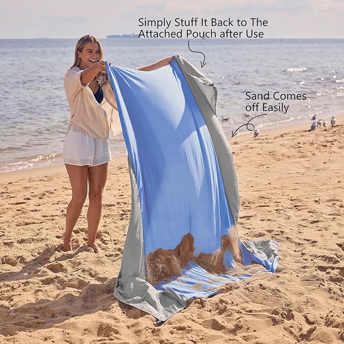 WEKAPO Beach Blanket Sandproof Waterproof, Extra Large Beach Mat, Oversized & - Image 5