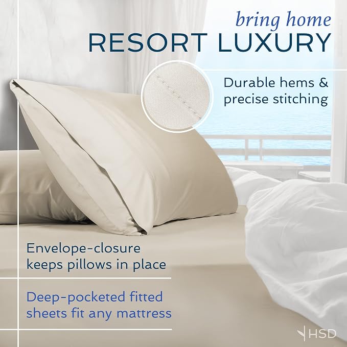 Hotel Sheets Direct 100% Viscose Derived from Bamboo Sheets California King - Image 4