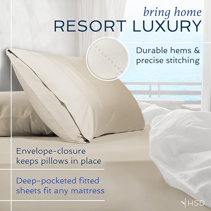 Hotel Sheets Direct 4 Piece Bed Sheet Set Full Size, 100% Viscose Derived from - Image 4