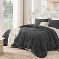 Andency Queen Comforter Set Dark Grey, 3 Pieces Boho Tassel Lightweight Bedding by Andency