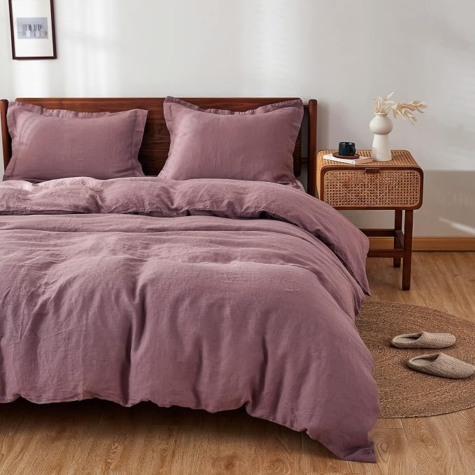 Simple&Opulence 100% Linen Duvet Cover Set 3pcs Basic Style Natural French - Image 7