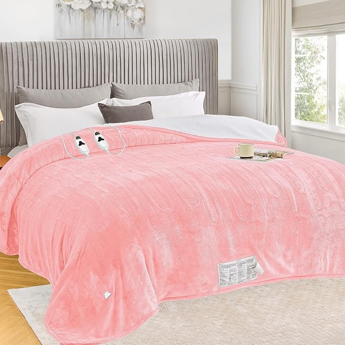 greenoak Heated Blanket Electric Queen Size 84"X90" Dual Control, Heating by Greenoak
