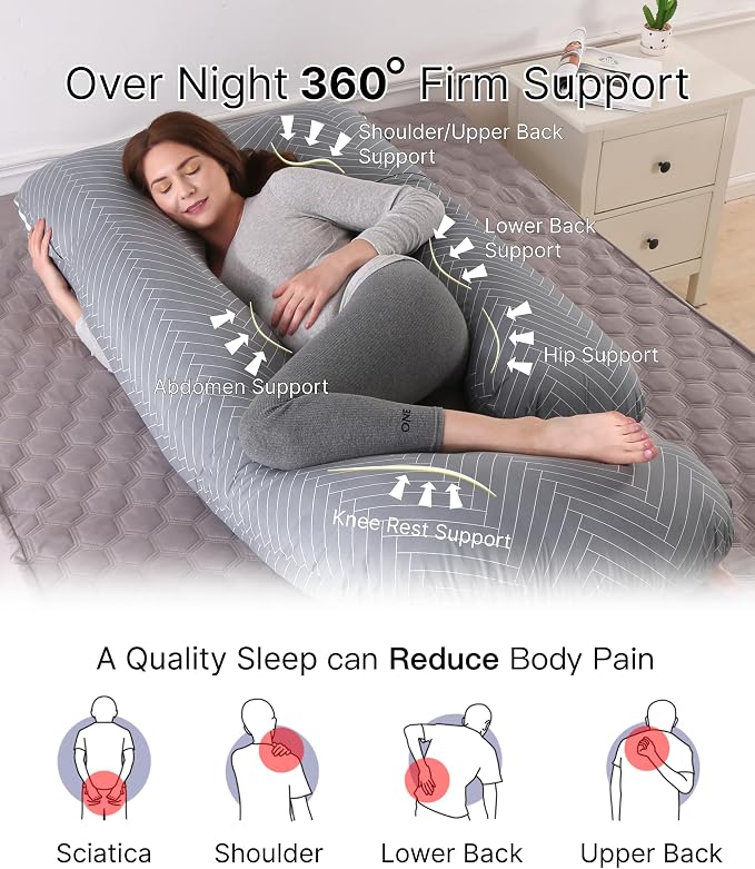 ALLOPERA Pregnancy Pillow, Full Body Maternity Pillow 57 inch, - Image 2