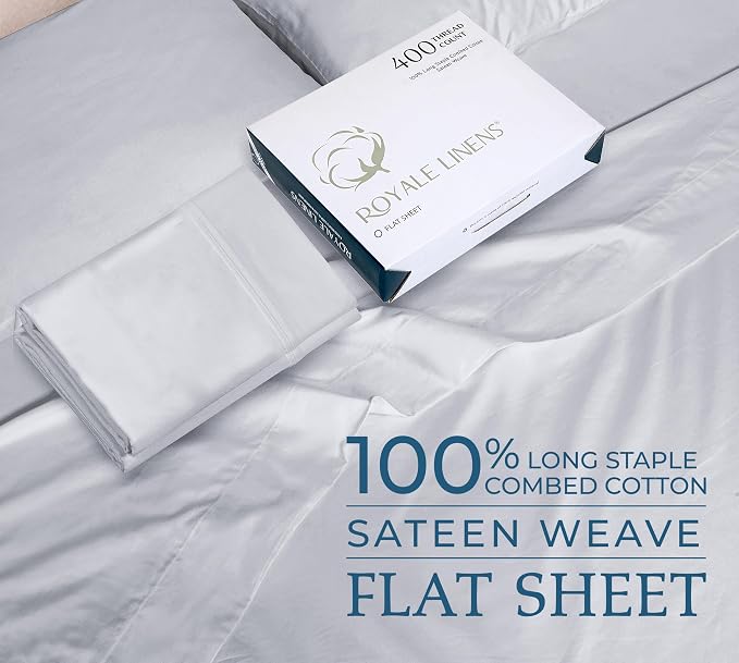 400 Thread Count 100% American Grown Cotton Flat Sheet - Image 2