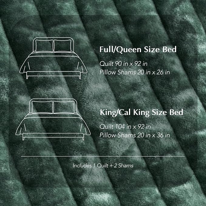 EVERGRACE Velvet Quilt Set King Size, Luxurious Soft Striped Channel Bedding Set - Image 8