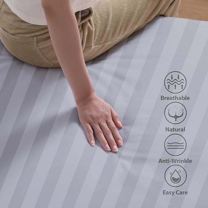 100% Egyptian Cotton Fitted Sheet King Size, 600 Thread Count, Single Fitted - Image 2