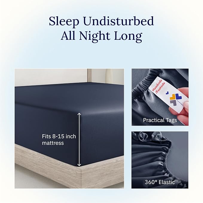 California Design Den Twin XL Bed Fitted Sheet, Soft 400 Thread Count 100% - Image 6