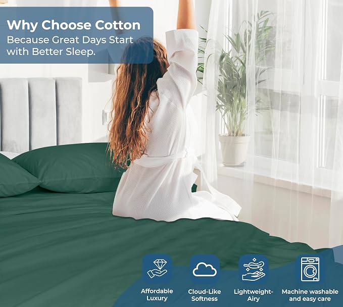 Royale Linens 100% Organic Cotton Queen Flat Sheet Only - Image 7