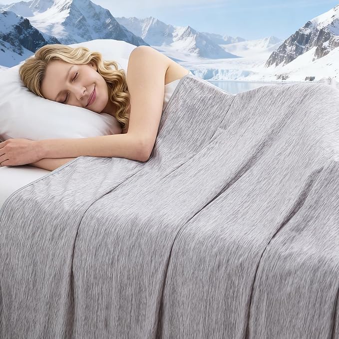 Cooling Blanket Throw Size, Cold Blanket Thin Lightweight Breathable Soft by PENGZHUTECHNOLOGY